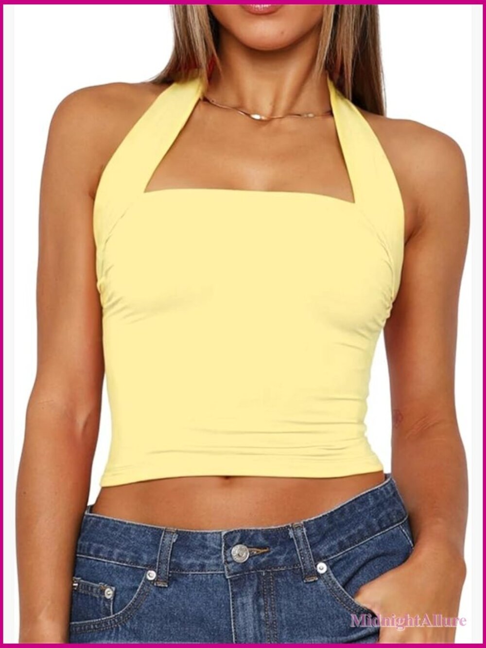 Sexy Halter Neck Backless Tank Top Open Back Slim Fit Y2k Summer Top
